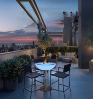 Стол светящийся квадратный на металическом основании 60х60х96