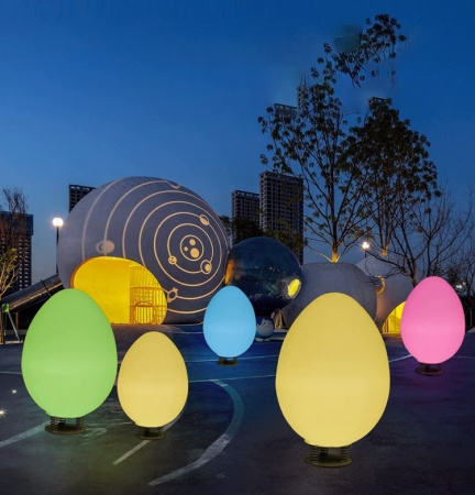 Светильник Яйцо 116х180 питание от АКБ, RGB